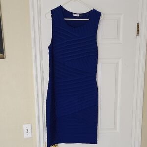 Calvin Klein Royal Blue Textured Mini Dress